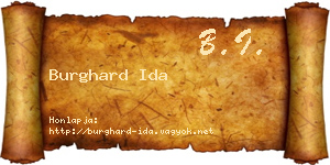 Burghard Ida névjegykártya